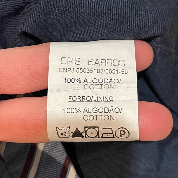 Cris Barros striped mini skirt with Pareo style 100% cotton boating style - Picture 11 of 11